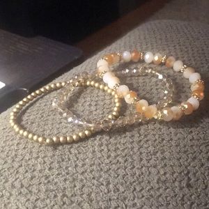 Women's beaded set of 3 bracelets.